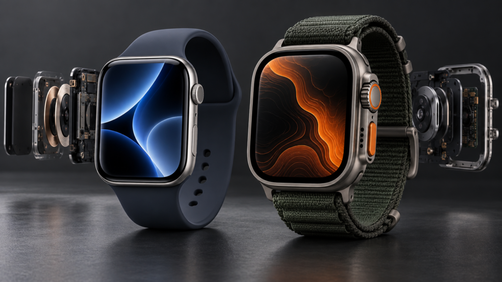 Apple Watch Series 12 e Ultra 4 com componentes internos em destaque