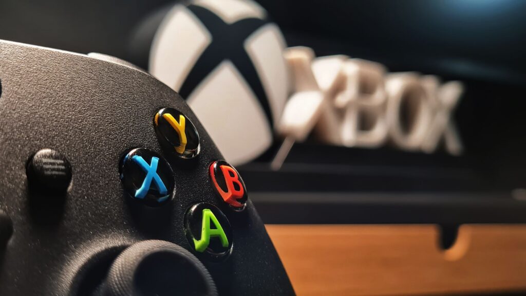 Controle do Xbox em setup gamer